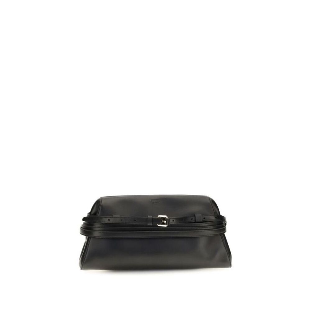 Moschino Black Goatskin Clutch Women's Bag